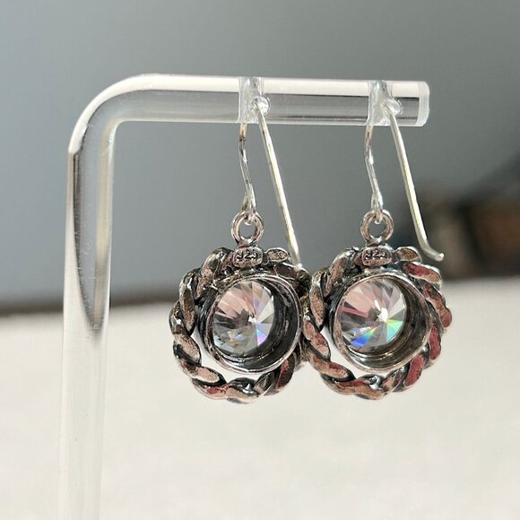 Shablool sterling silver and CZ round drop earrings - Picture 5 of 13